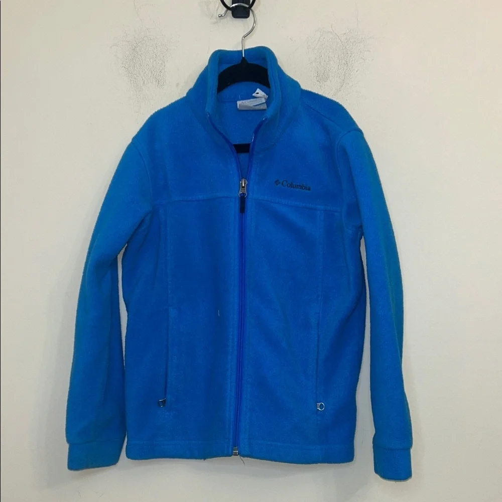 Columbia Kids Blue Fleece Jacket Size S Full Zip Lightweight Gorpcore